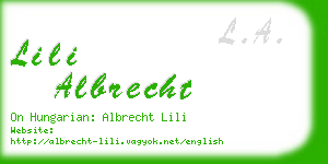 lili albrecht business card